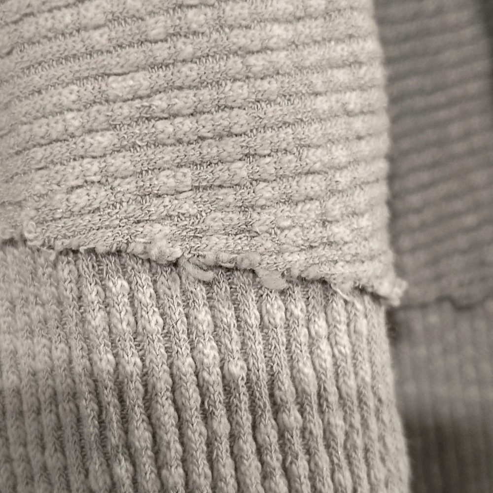 Free People OG Long Sleeve Thermal Top Gray Women's Medium Oversized Relaxed - Picture 6 of 11